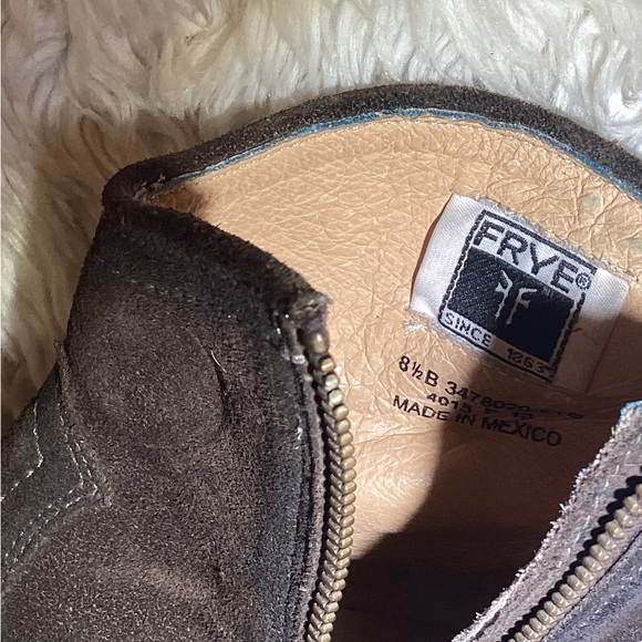 Frye Brown Suede Ankle cowgirl boots 8.5 - Picture 6 of 6